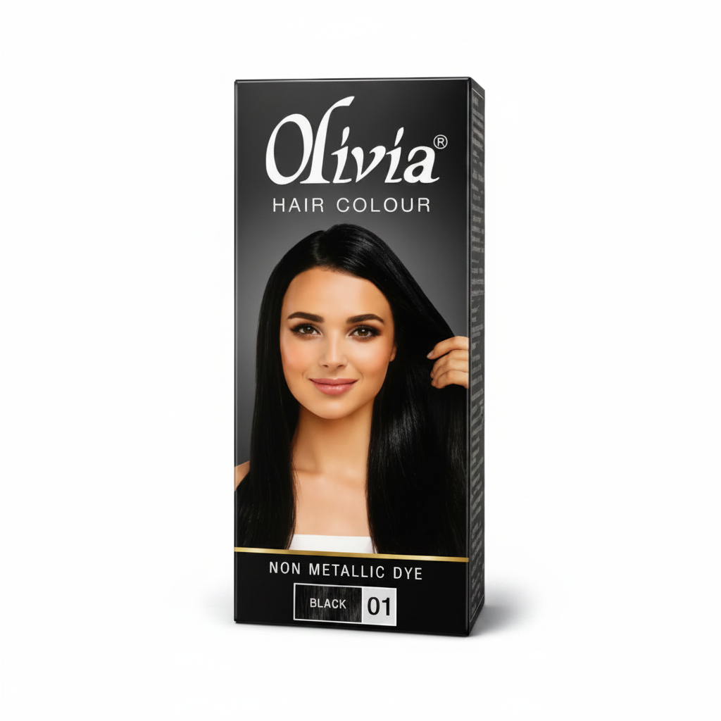 Olivia Hair Colour Black 01 - White BG